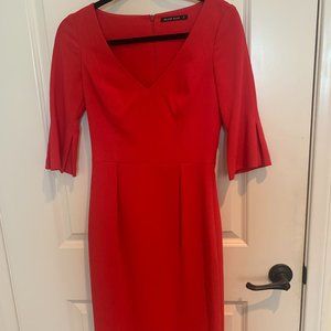 Red Black Halo with Quater Sleeve Dress